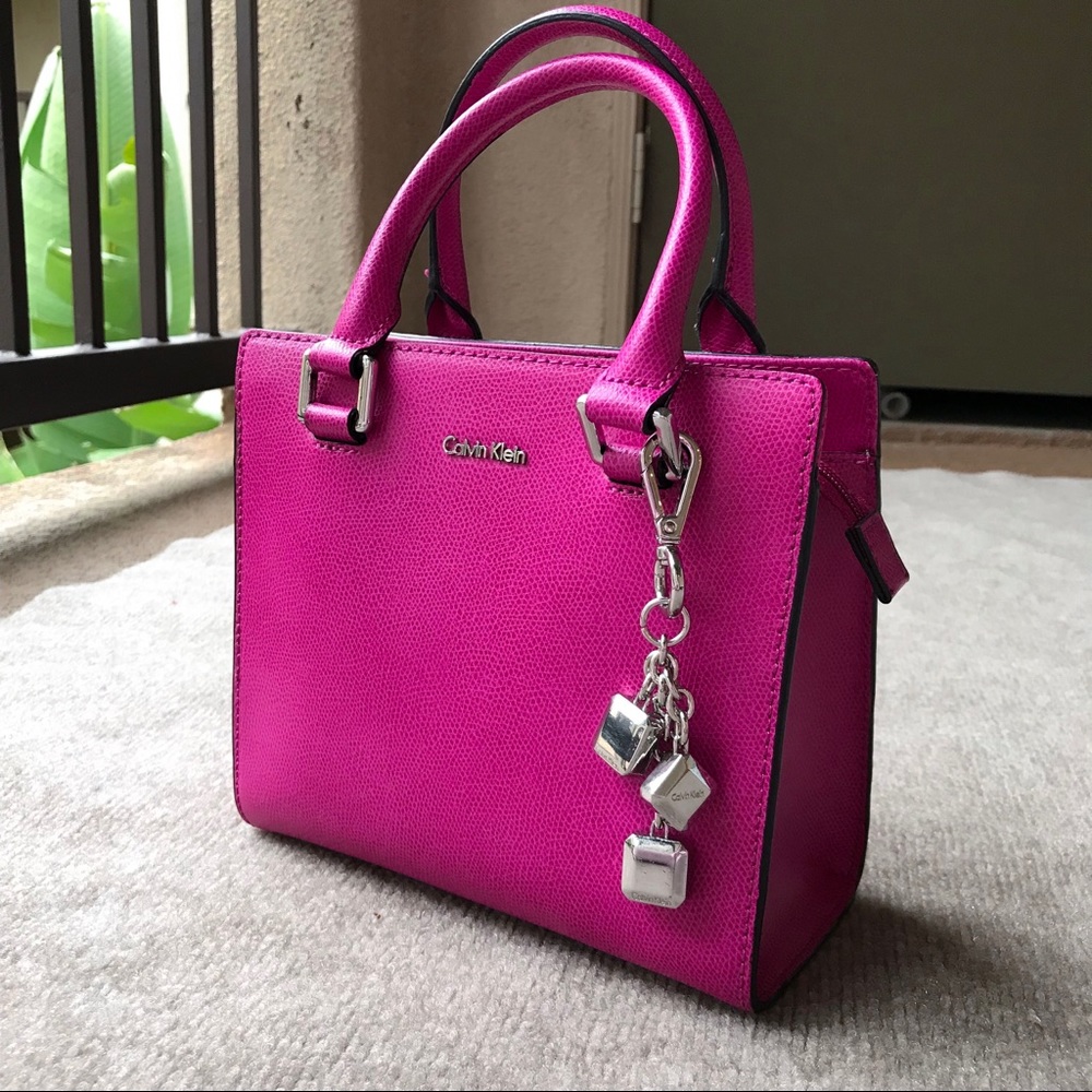 Calvin Klein Logan Leather Crossbody, Magenta